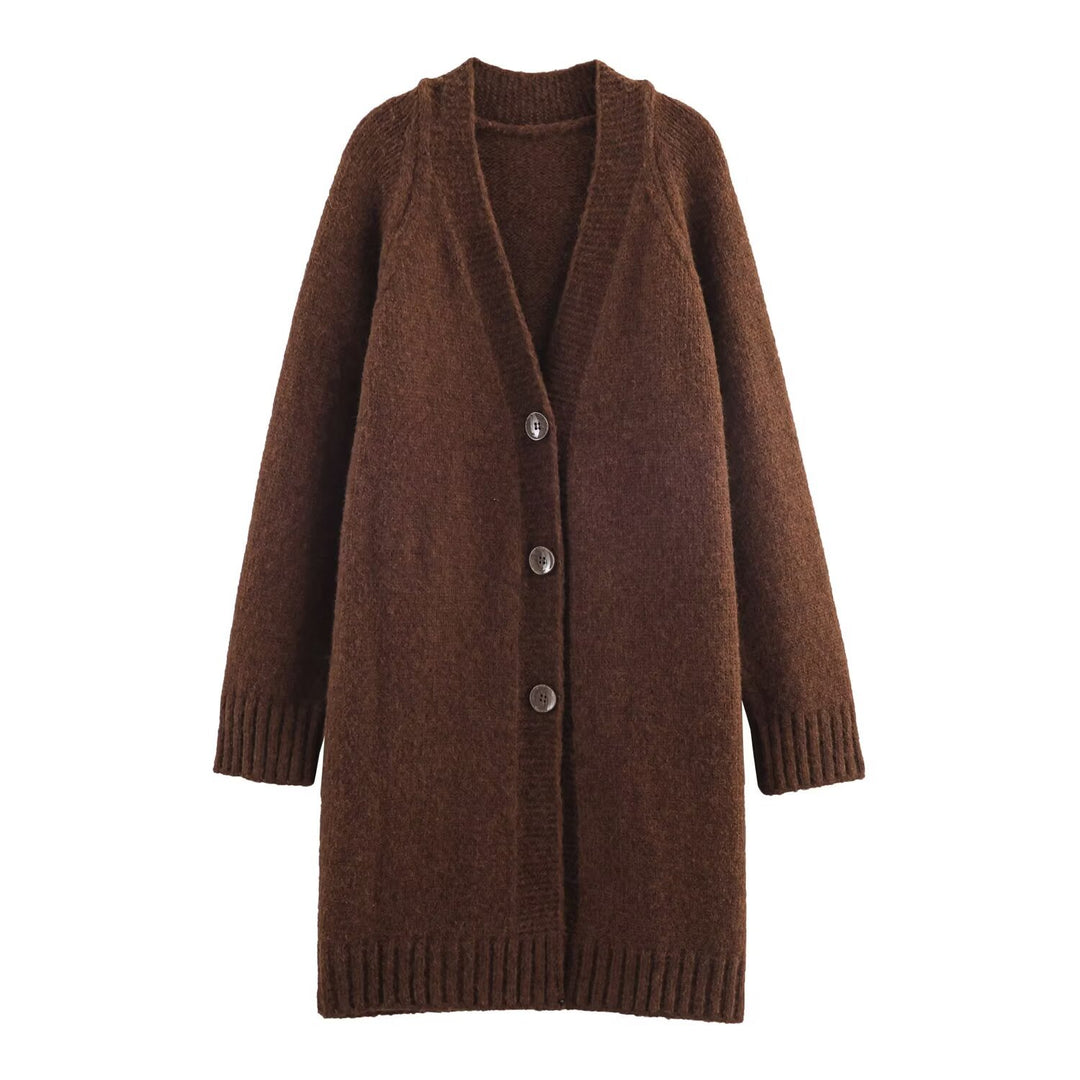 Damen kuscheliger Cardigan mit knöpfen Drune