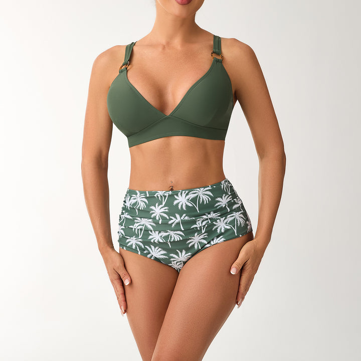 Damen Hochgeschnittener Bikini mit elegantem Schnitt und raffinierten Trägern Drune