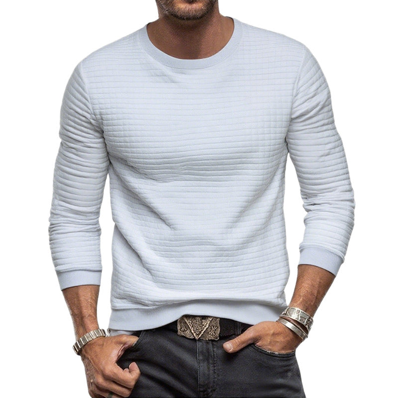 Herren nan strukturiertes Rundhals-Sweatshirt aus gesteppter Baumwollmischung Drune