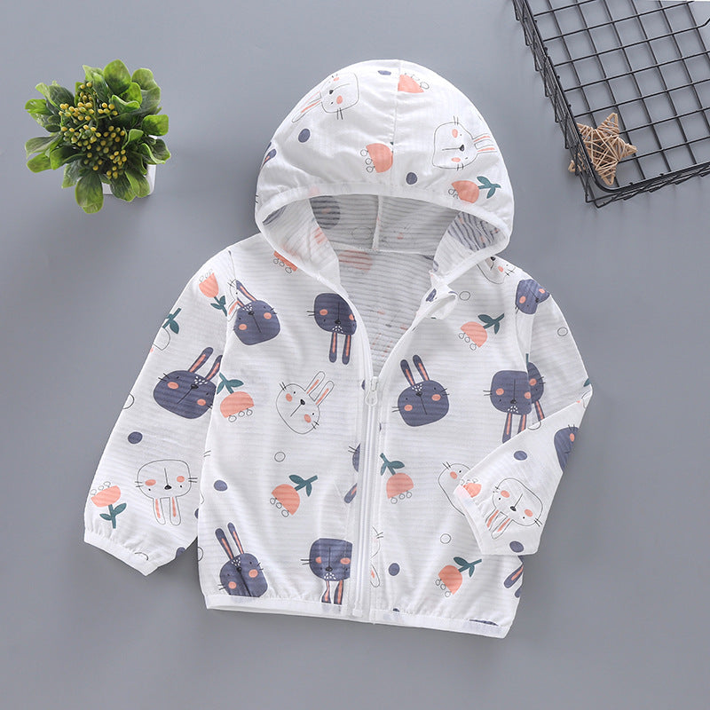 Unisex nan leichte Kapuzenjacke für Kleinkinder mit süßem Tierprint und Reißverschluss  Drune