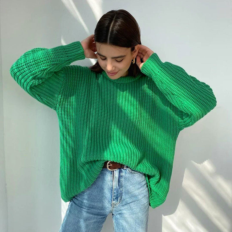 Damen Grobstrickpullover mit lässigem Schnitt und weitem Halsausschnitt Drune