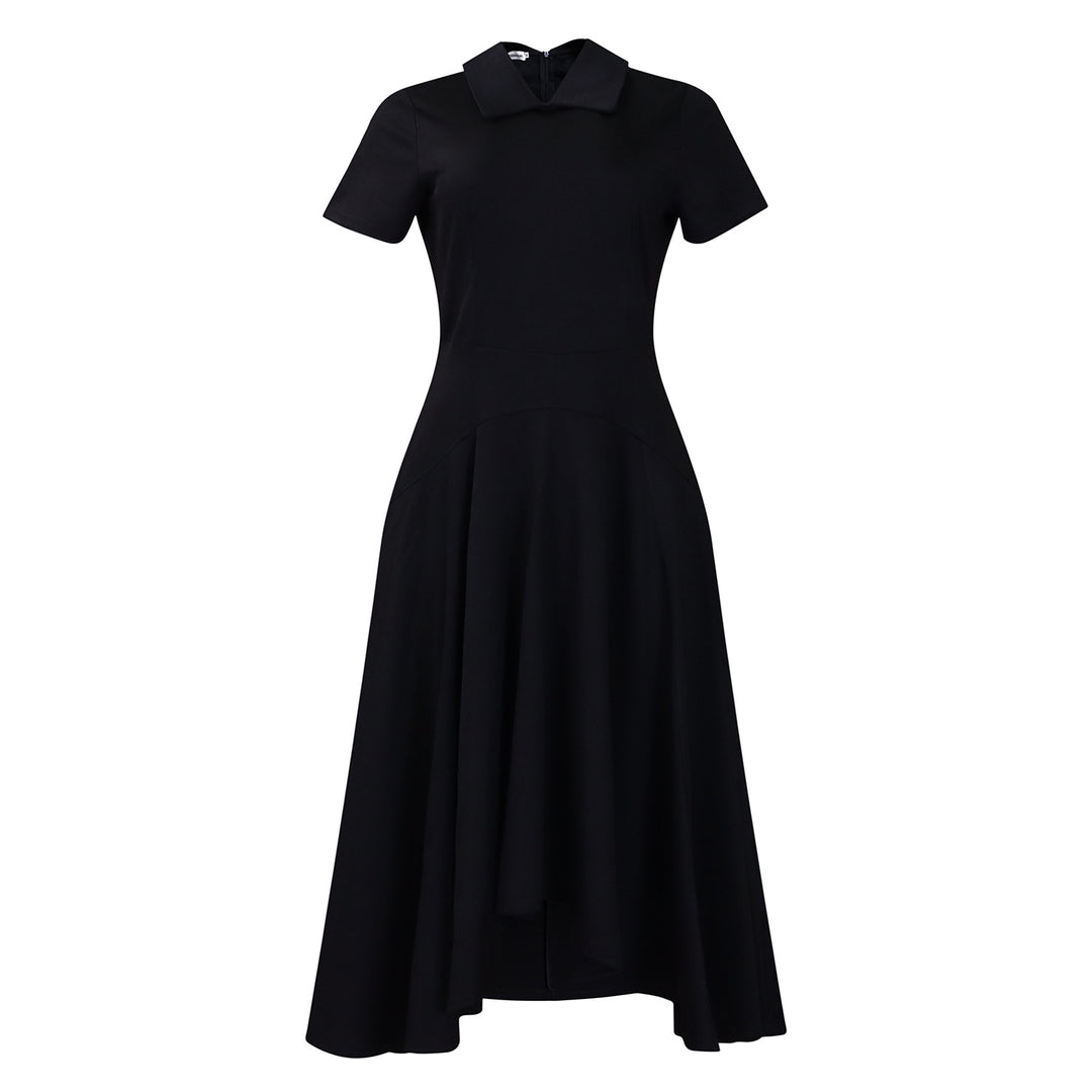 Damen Hemdkleid mit asymmetrischem Rock und eleganter Taillierung Drune
