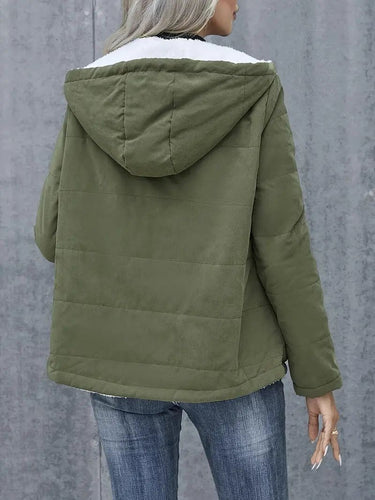 Drune | Kurzjacke Gepolstert Fleece Futter Kapuze Reißverschlussverschluss
