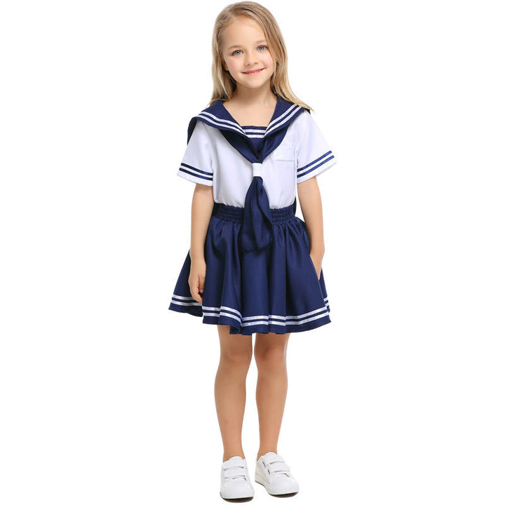 Mädchen Matrosen Outfit mit Rüschen und Schleifen Drune