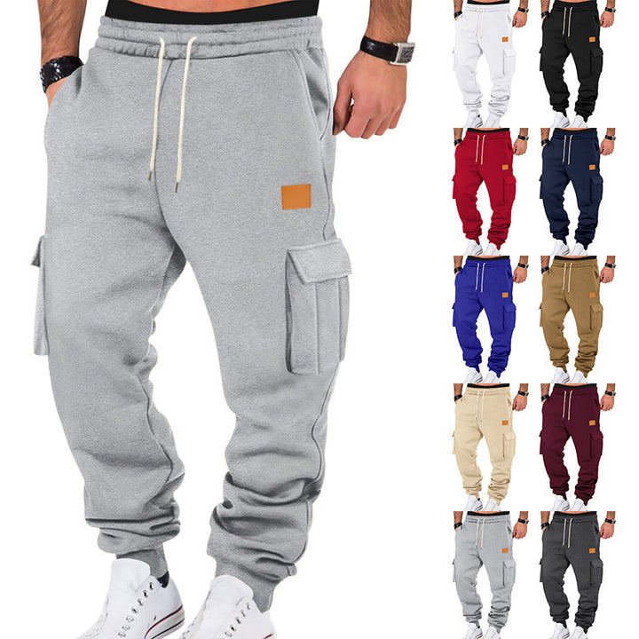 Herren nan urbaner Cargo-Jogger mit weichem Sweatstoff, elastischem Bund, Kordelzug und aufgesetzten Klappfächern Drune