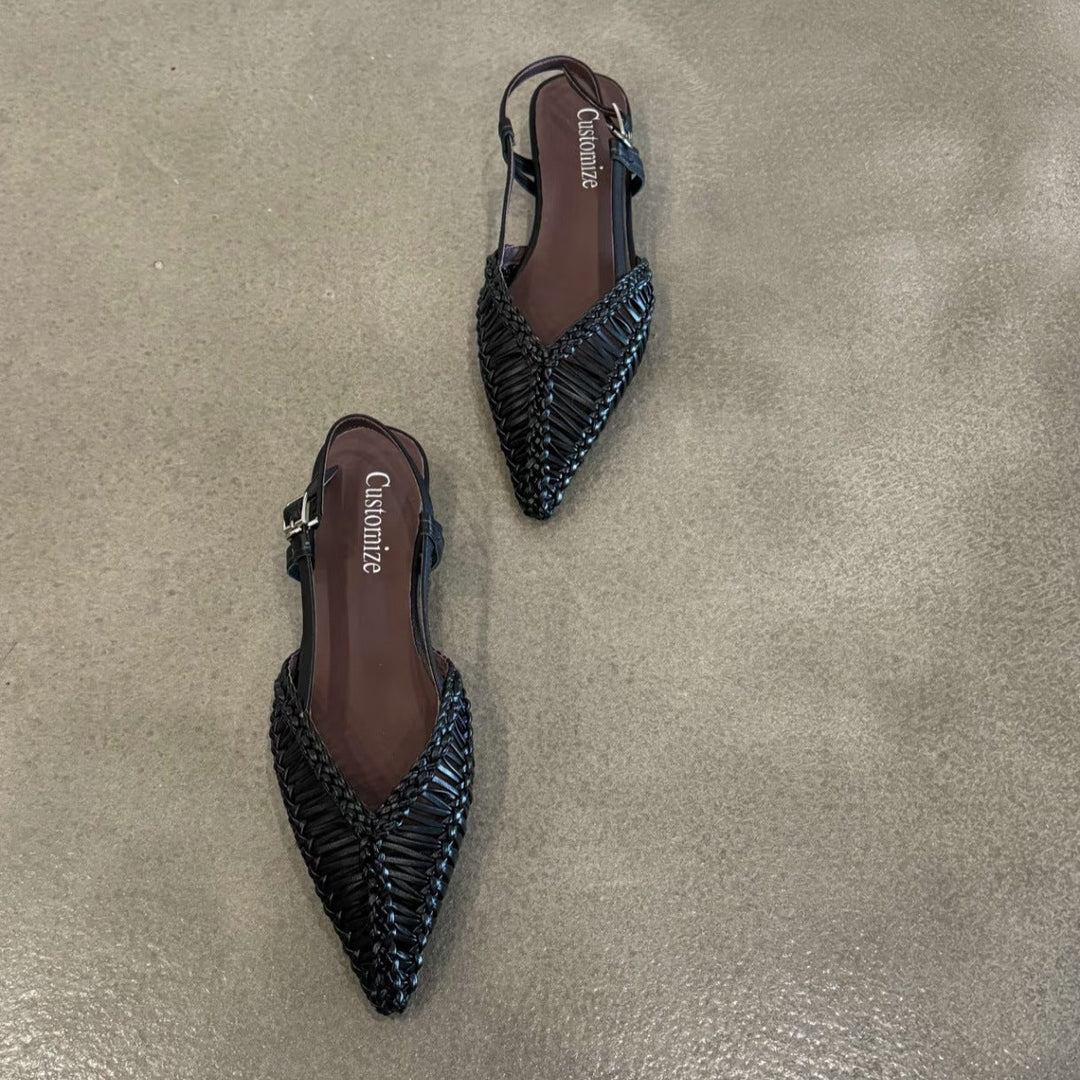 Damen Slingback Sandalen mit raffiniertem geflochtenem Design und komfortablem Fußbett Drune