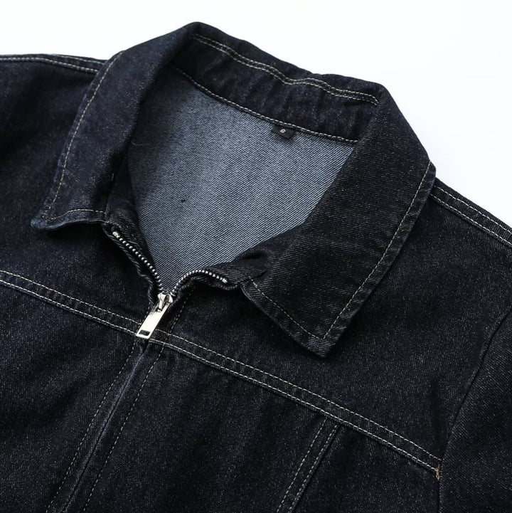 Damen High-Waist Jeanshose mit weitem Bein und Kontrastnähten Drune