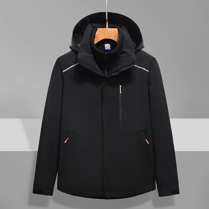 Herren Softshell-Outdoorjacke mit Kapuze, wind- und wasserdicht Drune