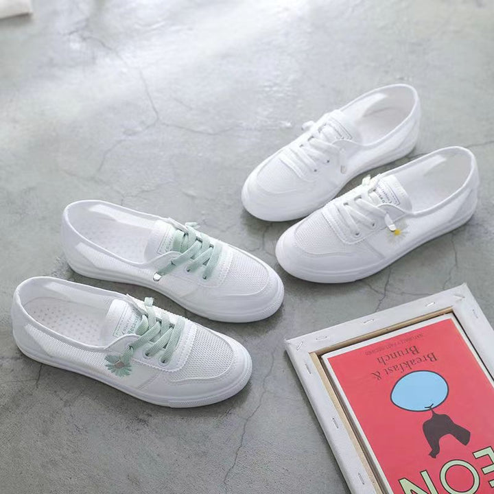 Damen lässige Sneaker mit buntem Blumenmotiv Drune