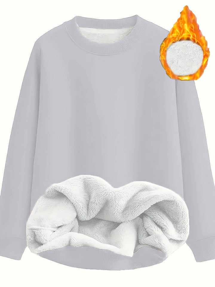 Damen Wärmendes Sweatshirt mit flauschigem Innenfutter Drune