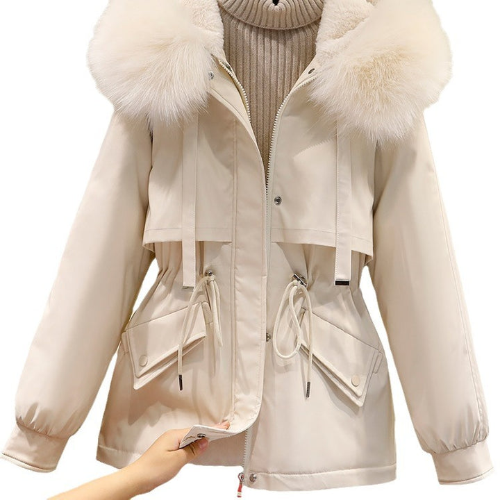 Damen Winterjacke mit funktionalem Reißverschluss und abnehmbarem Kunstpelzkragen Drune