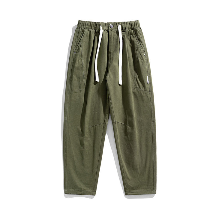 Herren Tapered-Canvas-Jogger mit elastischem Tunnelzugbund, Kniepasse und tiefen Utility-Taschen Drune