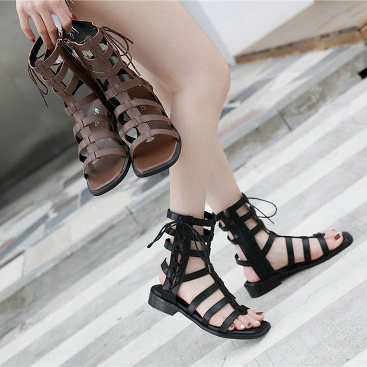 Damen Gladiator-Sandalen mit verstellbarem Riemendesign und rutschfester Sohle Drune