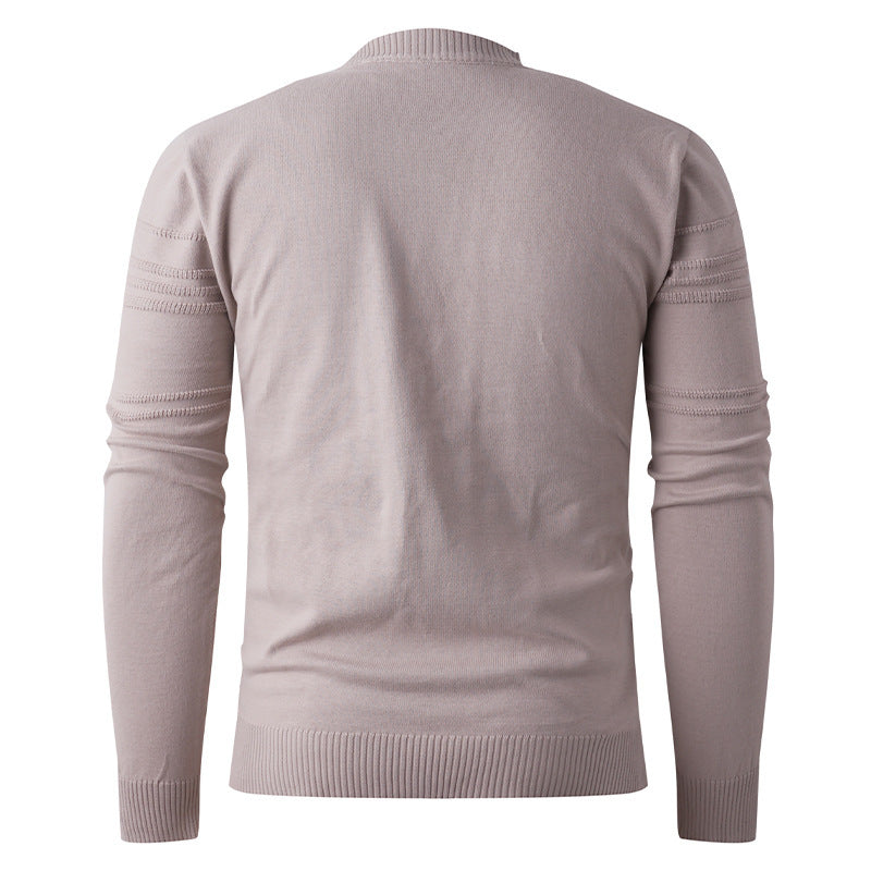 Herren nan Feinstrick-Pullover Rundhals mit geprägter Streifenstruktur und schmaler Silhouette Drune