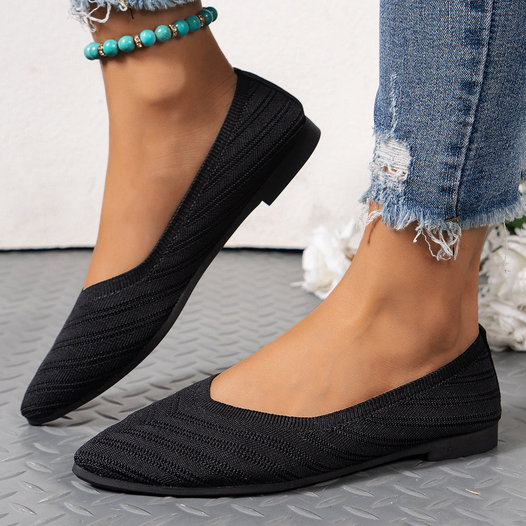 Damen spitze Ballerinas mit strukturiertem Obermaterial Drune