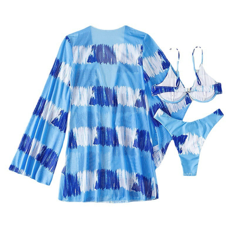 Damen Bikini-Set mit modischem Schnitt und floralem Kimono Drune