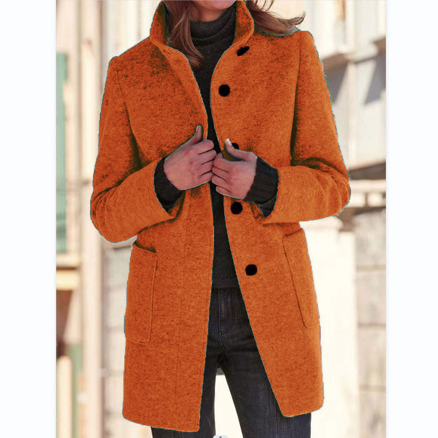 Damen eleganter und warmer Wollmantel Drune