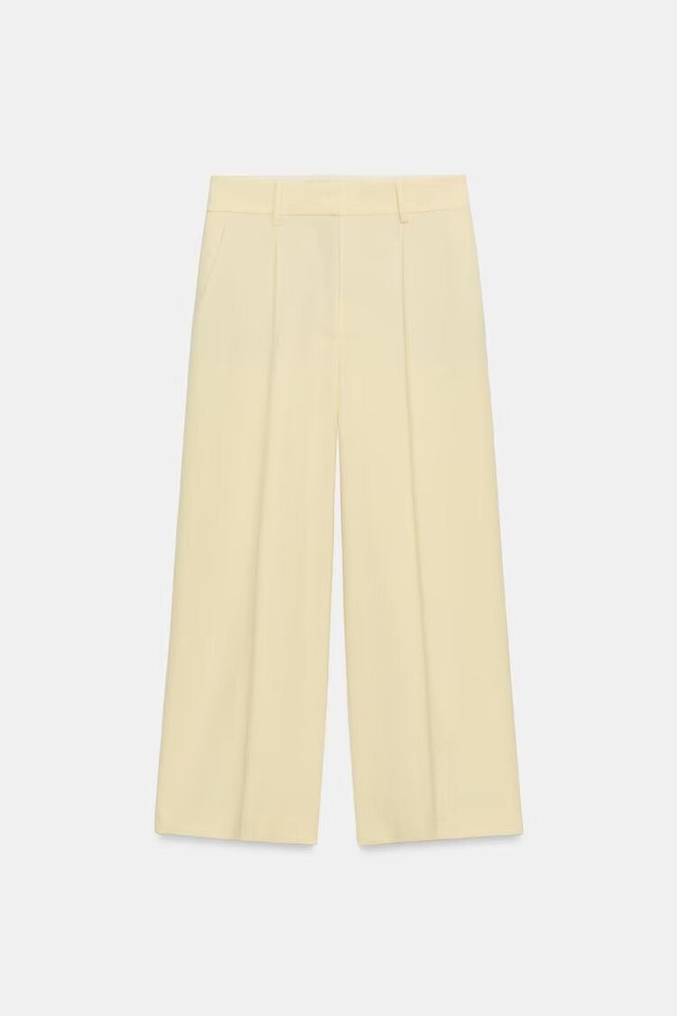 Damen Elegante High‑Waist Culotte‑Hose mit Bügelfalte und verdecktem Reißverschluss Drune