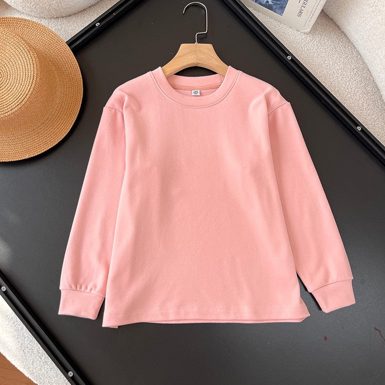 Damen Bequemes Langarmshirt mit Rundhalsausschnitt Drune
