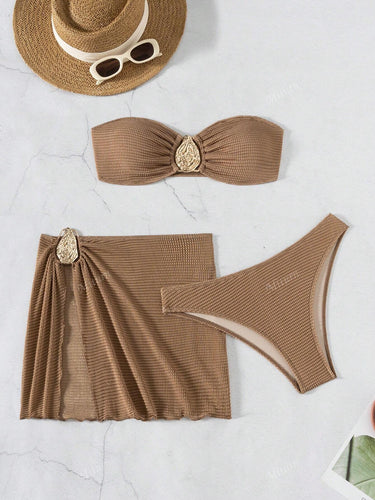 Damen Bandeau-Bikini mit raffiniertem Rock Drune