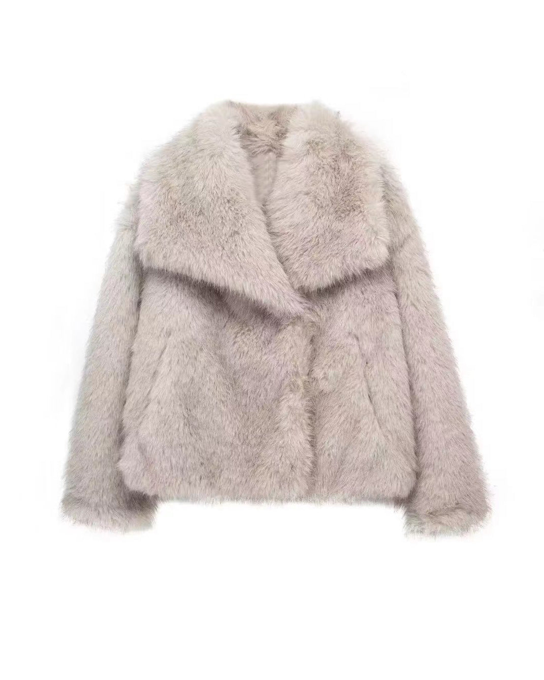Drune | Embrace Cropped Große Revers Plüschjacke