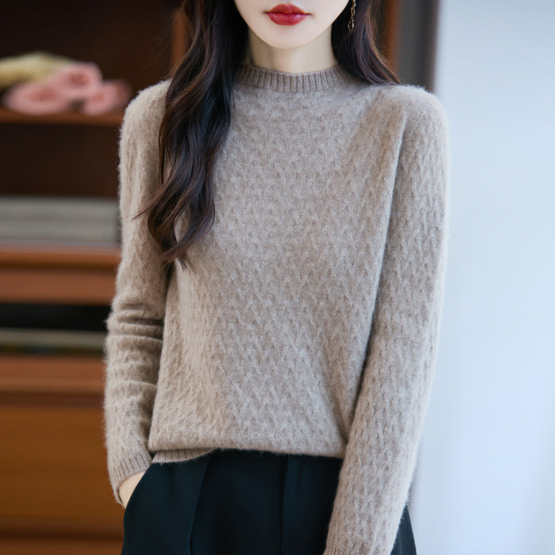 Damen Weicher Feinstrick‑Pullover mit kurzem Mockneck, leichter Mohair‑Optik und entspannter Silhouette Drune