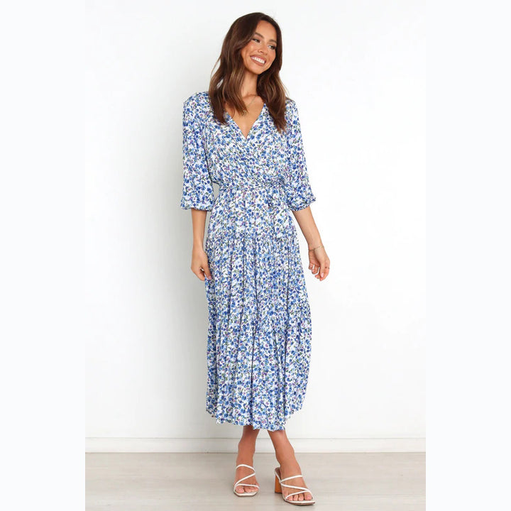 Damen Sommerliches Maxikleid mit freiem Dekolleté und floralem Muster Drune