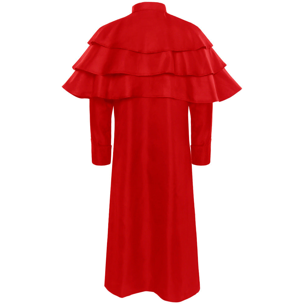 Damen nan eleganter Maxicape-Mantel mit gestuften Schultercapes und Stehkragen Drune