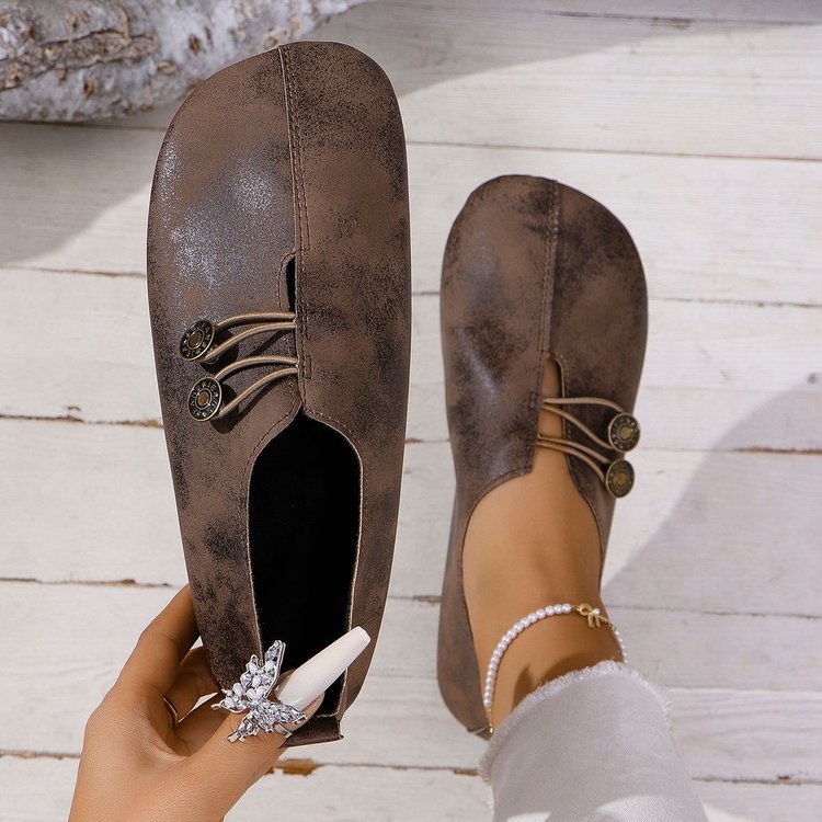 Damen komfortable Slipper mit modischen Knopfdetails Drune