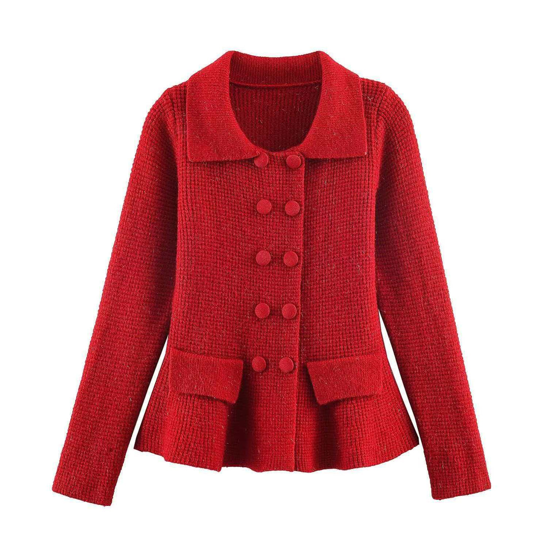 Damen lässige Strickjacke mit femininer Silhouette Drune