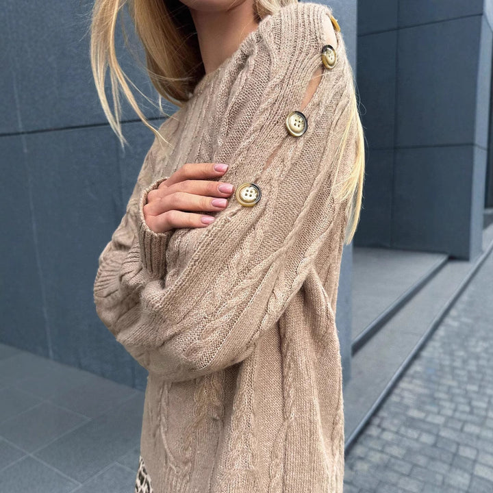 Damen Pullover mit Kabelstrickmuster und lässigem Schnitt Drune