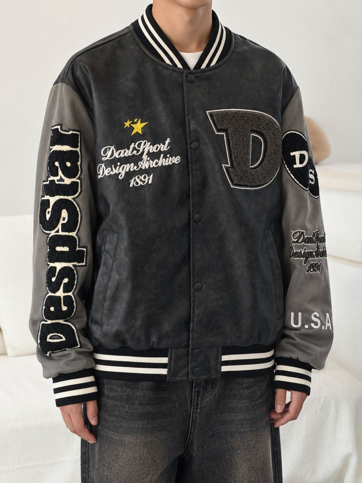 Herren Modische Bomberjacke mit gesticktem Design Drune
