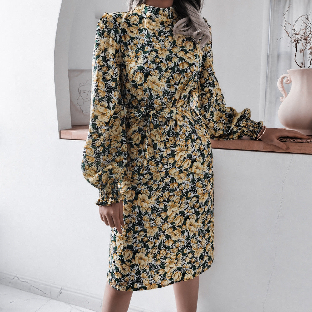Damen Blusenkleid mit floralen Mustern Drune