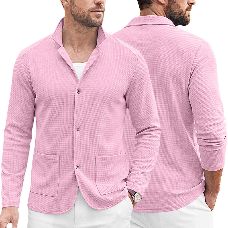 Herren Strickblazer-Cardigan mit Strukturstrick und aufgesetzten Taschen Drune