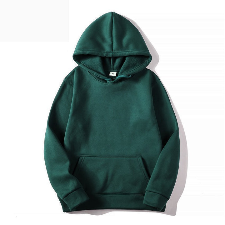 Unisex minimalistischer Kapuzenpullover ohne Reißverschluss mit innen angerautem French-Terry und integrierter Kängurutasche Drune