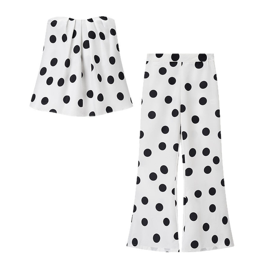 Damen weit geschnittene Culotte mit punktemuster Drune