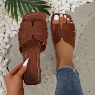 Damen Bequeme Slide-Sandalen mit trendigem Querriemen Drune