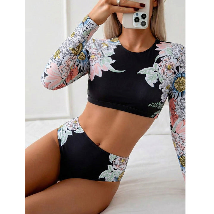 Damen Surf-Bikini-Set mit langen Ärmeln Drune