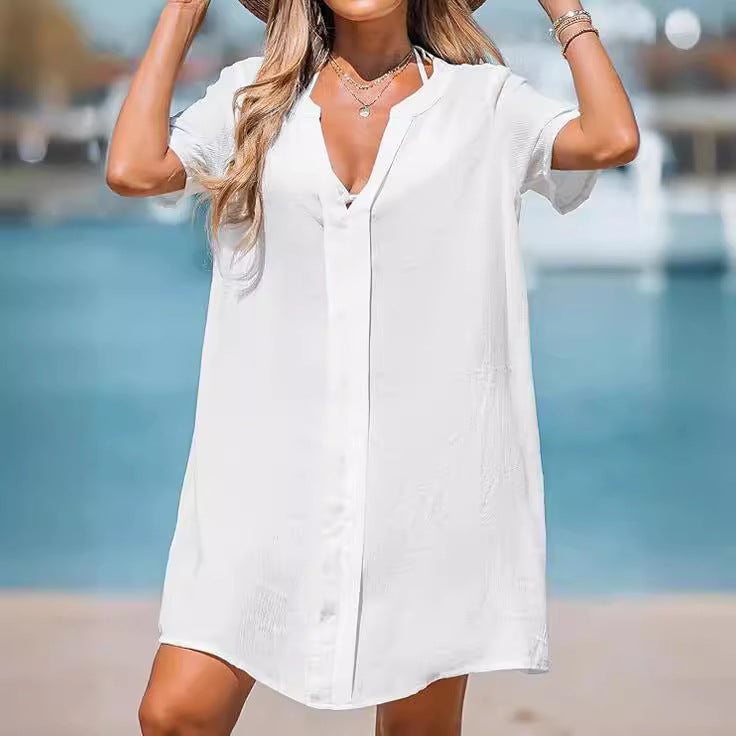 Damen lässiges Strandkleid mit praktischem Taschenbereich Drune