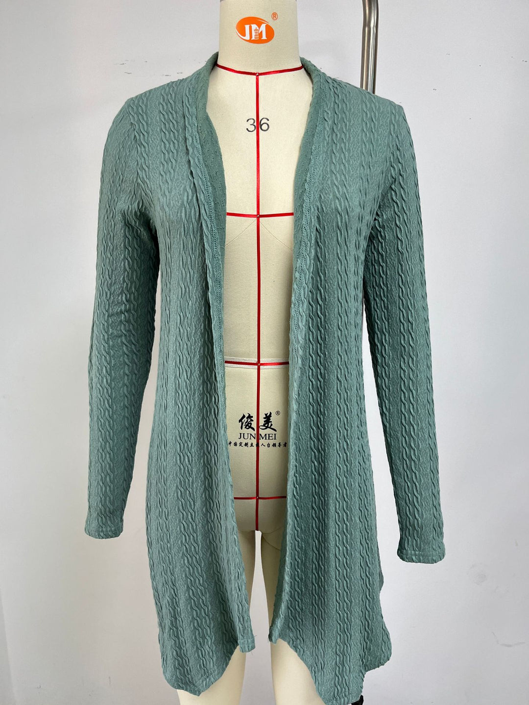 Damen Strickjacke mit strukturiertem Waffelmuster und offener Front Drune