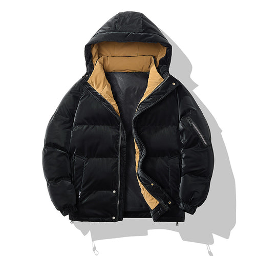 Herren Wattierte Kapuzenjacke mit Ärmeltasche, Kordelzug & Thermofutter Drune