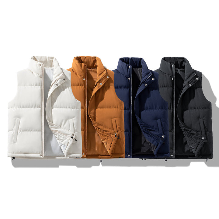Herren Isolierende Outdoor-Steppweste mit hohem Kragen, 2‑Wege‑Reißverschluss & verdeckten Eingrifftaschen Drune