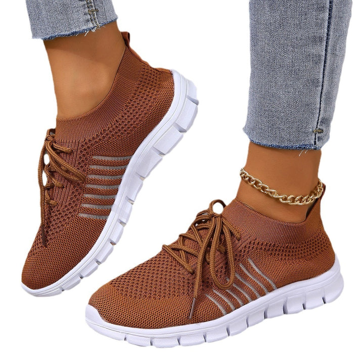Damen komfortable und atmungsaktive Sneaker mit elastischem Netzstoff Drune