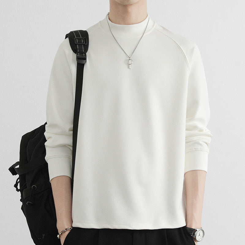 Herren Minimalistisches Mockneck-Sweatshirt aus Tech‑Fleece mit Raglanärmeln Drune