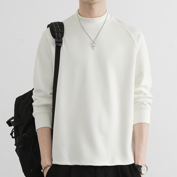 Herren Minimalistisches Mockneck-Sweatshirt aus Tech‑Fleece mit Raglanärmeln Drune