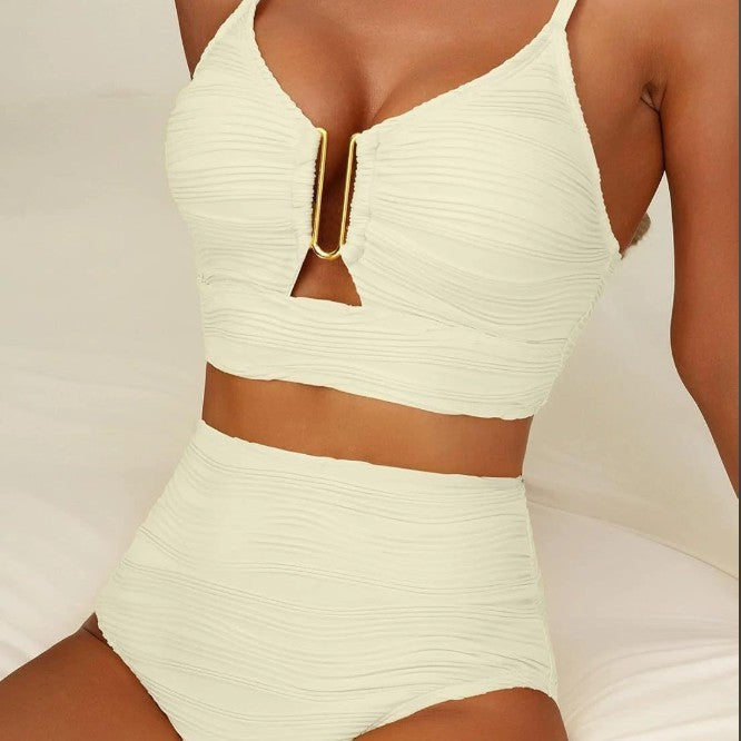 Damen Hochtailliertes Bikini-Set mit modischem Cut-Out Drune