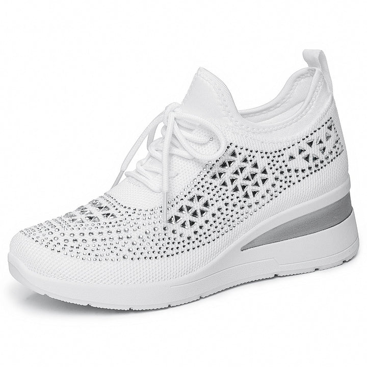 Damen Sportliche Sneakers mit Strass-Applikationen und atmungsaktivem Obermaterial Drune