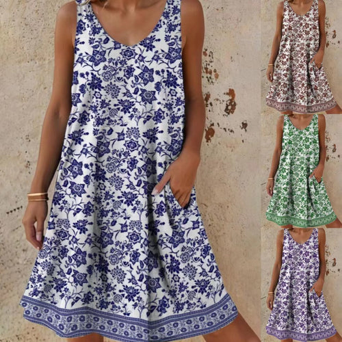 Damen Freizeitkleid mit lässigem Schnitt und floralem Design Drune