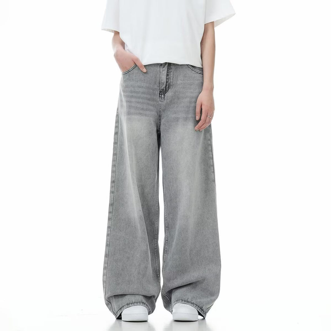 Damen Weitgeschnittene Jeans mit hohen Taillenbund Drune