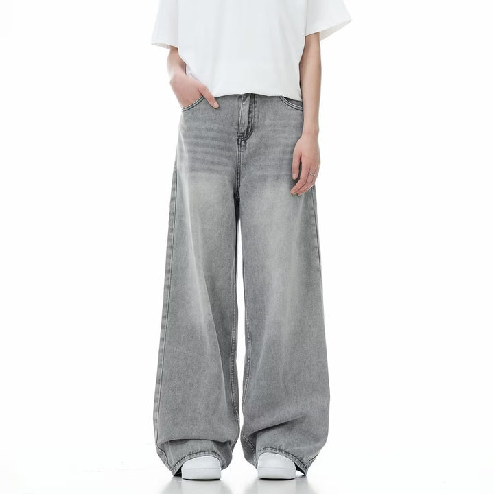Damen Weitgeschnittene Jeans mit hohen Taillenbund Drune